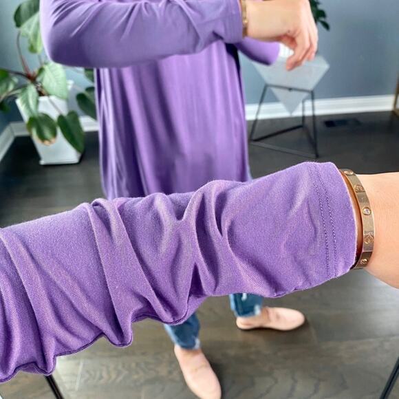 Zenana Long Sleeve Purple Relaxed Blouse Size XL - Picture 5 of 6